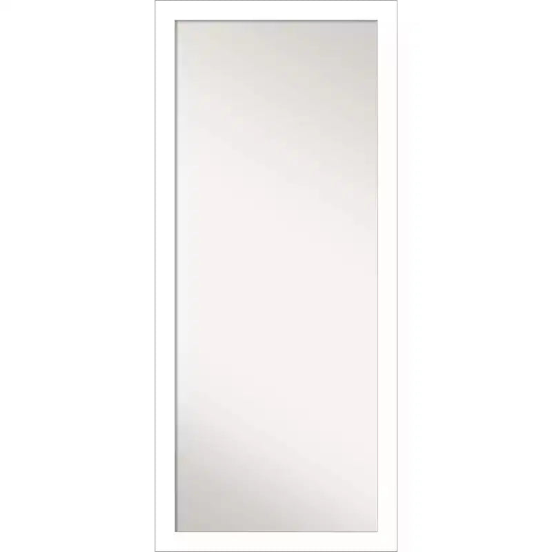28" x 64" Wedge Framed Full Length Floor/Leaner Mirror White - Amanti Art: Modern Style, Polystyrene Frame, Wall Mount