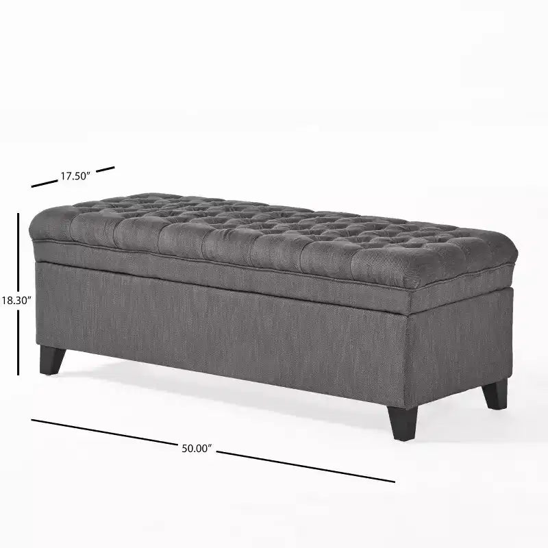 Panca contenitore/Pouf beige/grigio, imbottito, 1 persona