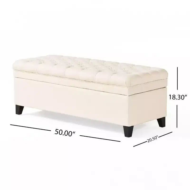 Panca contenitore/Pouf beige/grigio, imbottito, 1 persona