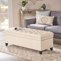 Panca contenitore/Pouf beige/grigio, imbottito, 1 persona
