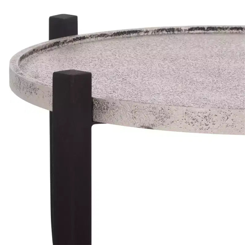 Tavolino d'appoggio rotondo, grigio/nero