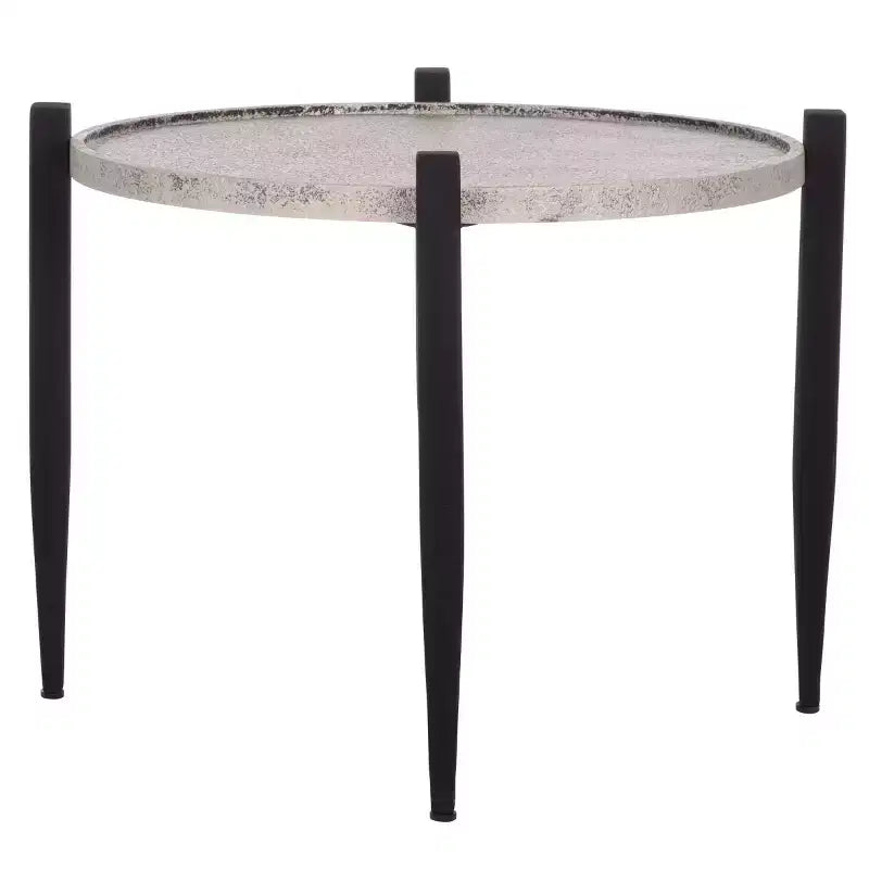 Tavolino d'appoggio rotondo, grigio/nero