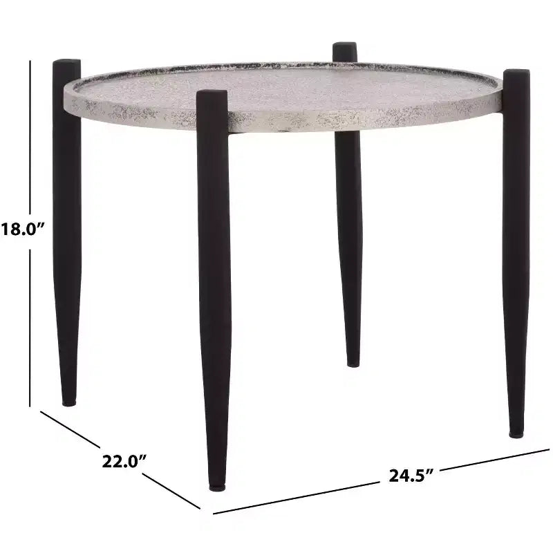 Tavolino d'appoggio rotondo, grigio/nero