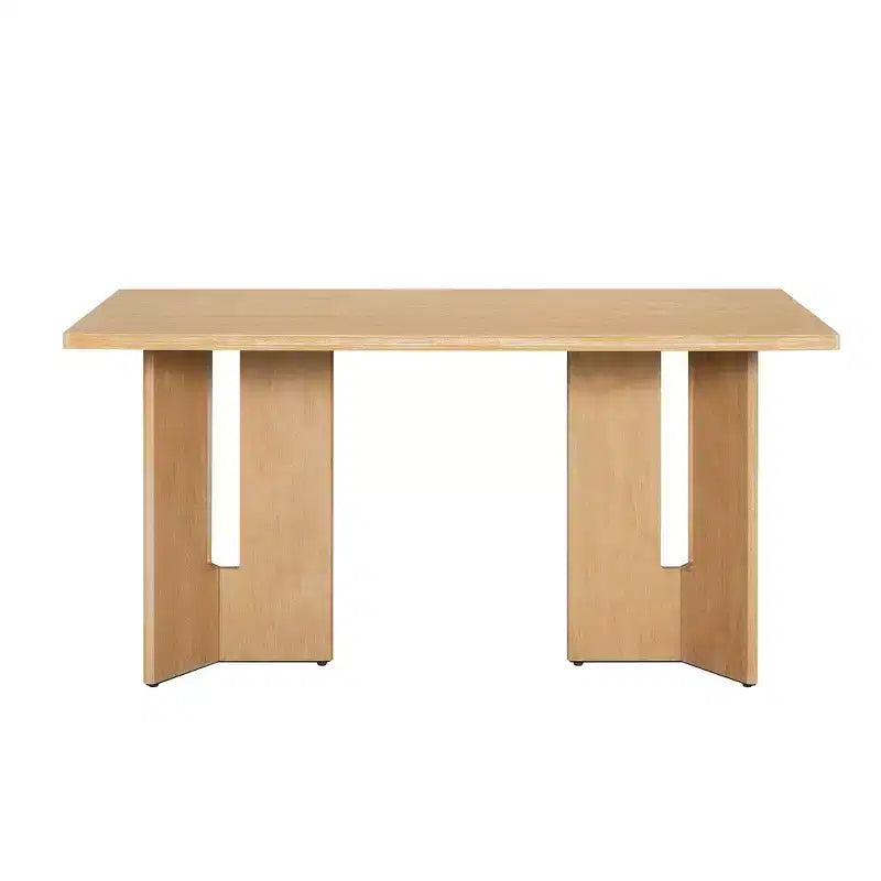 Tavolo da pranzo rettangolare da 60", Grigio / Legno naturale lavato, Posti a sedere per 6