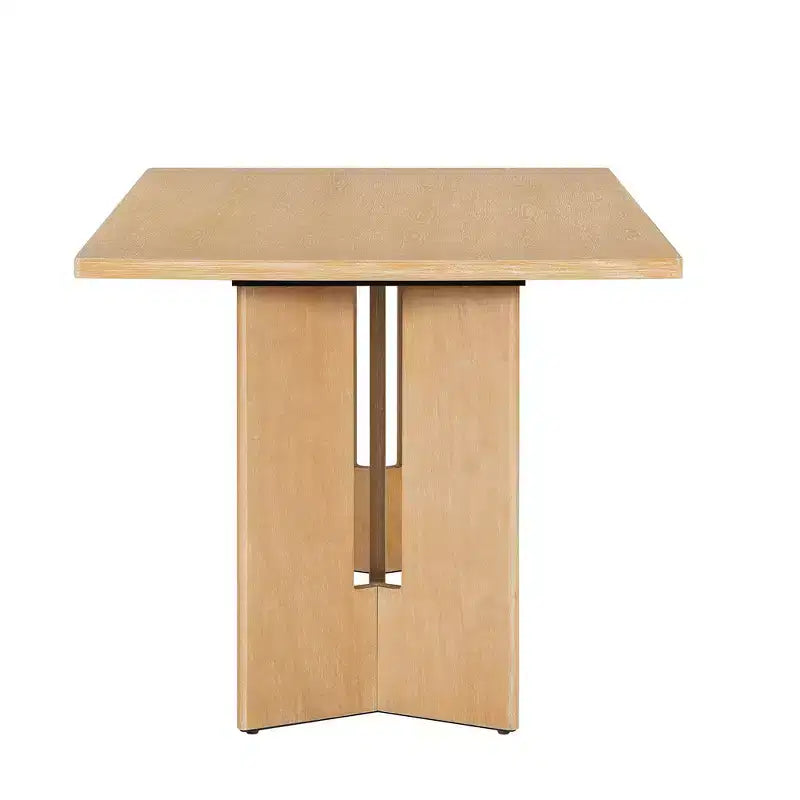 Tavolo da pranzo rettangolare da 60", Grigio / Legno naturale lavato, Posti a sedere per 6