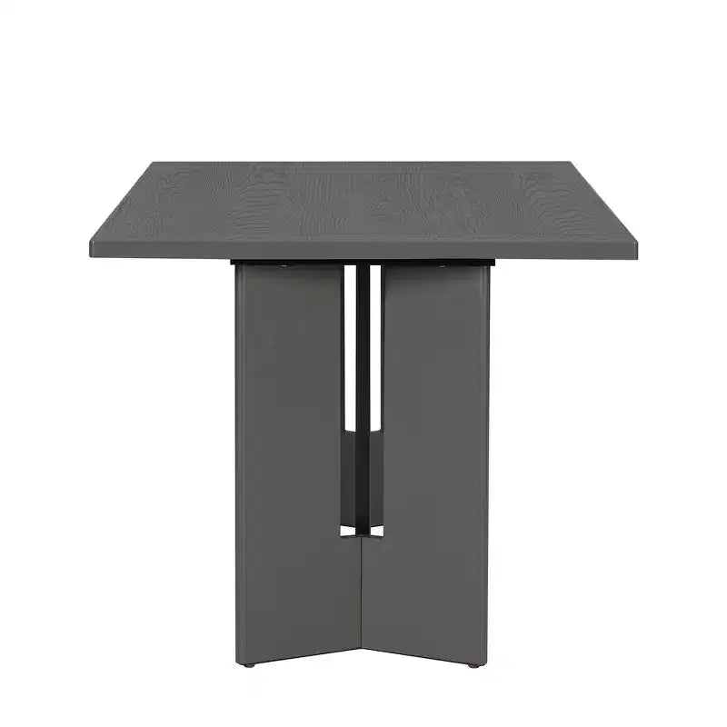 Tavolo da pranzo rettangolare da 60", Grigio / Legno naturale lavato, Posti a sedere per 6
