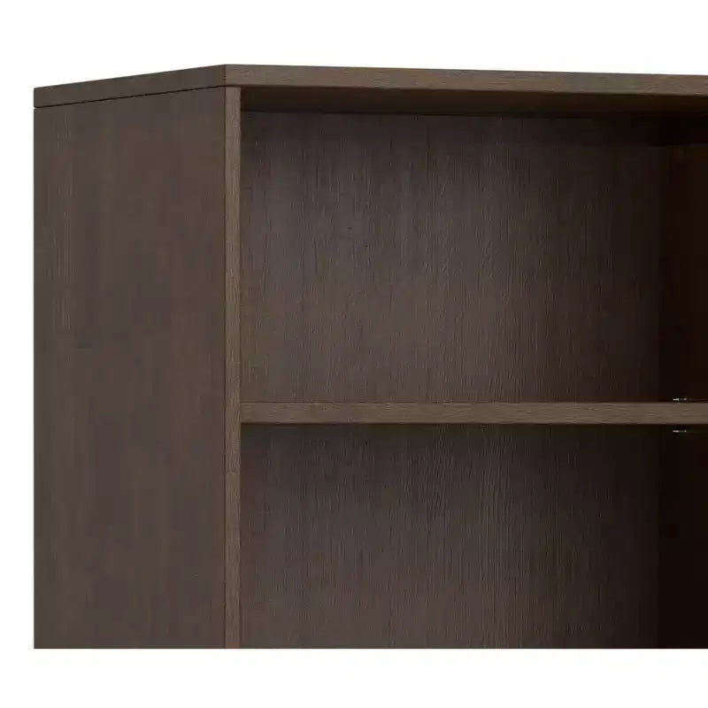 Libreria a 5 ripiani marrone noce scuro, stile moderno di metà secolo, singola