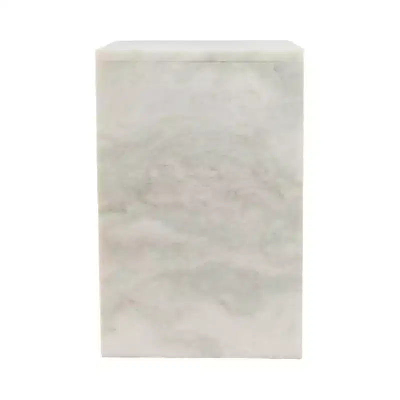 Tavolino d'appoggio/Comodino rettangolare in marmo, Verde/Marrone/Bianco