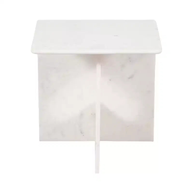 Tavolino d'appoggio/Comodino rettangolare in marmo, Verde/Marrone/Bianco