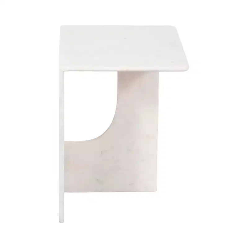 Tavolino d'appoggio/Comodino rettangolare in marmo, Verde/Marrone/Bianco