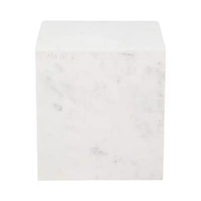 Tavolino d'appoggio/Comodino rettangolare in marmo, Verde/Marrone/Bianco