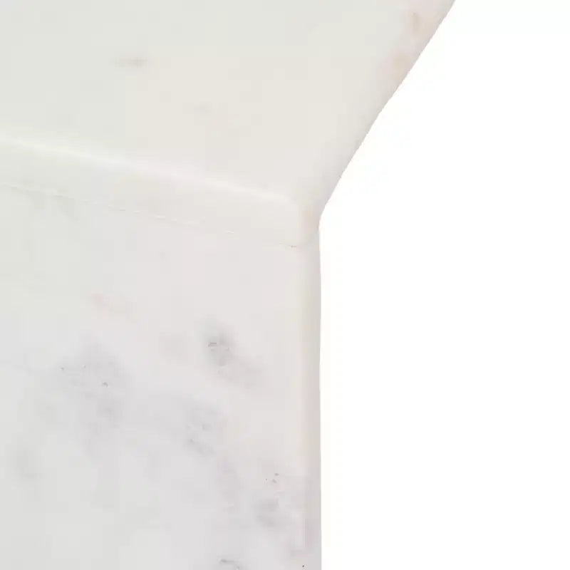 Tavolino d'appoggio/Comodino rettangolare in marmo, Verde/Marrone/Bianco