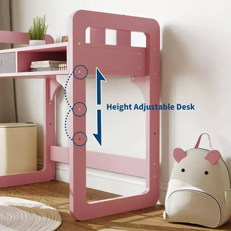Set Scrivania e Sedia per Bambini Blu/Rosa/Bianco, 1 Bambino, in Legno