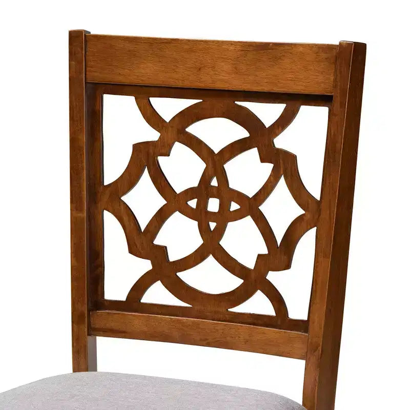 Sedia da pranzo imbottita grigia e marrone noce, set da 2