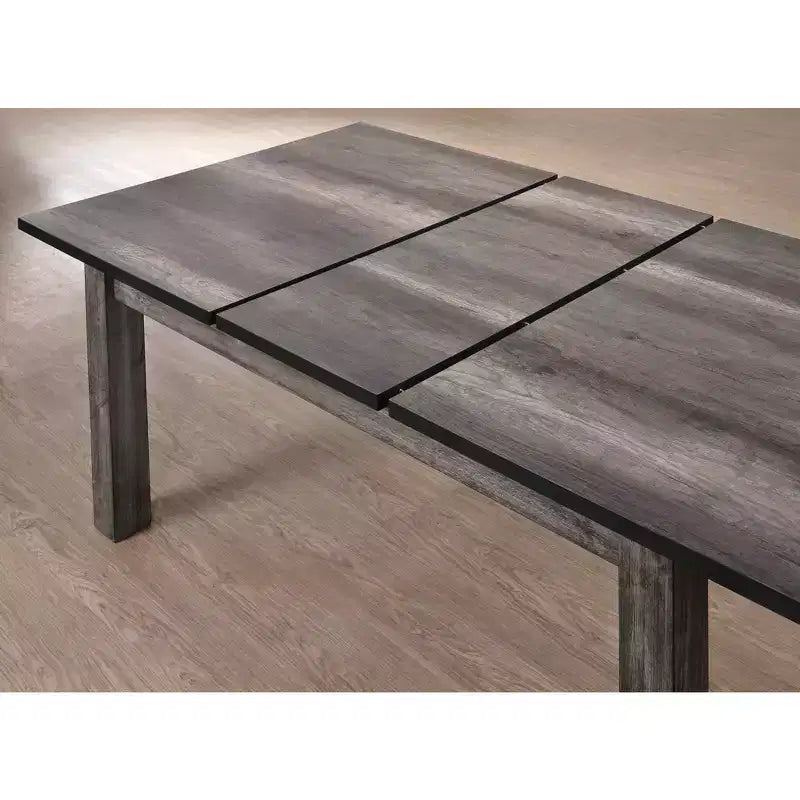Set da pranzo quadrato in rovere grigio da 5 pezzi, 4-6 posti a sedere