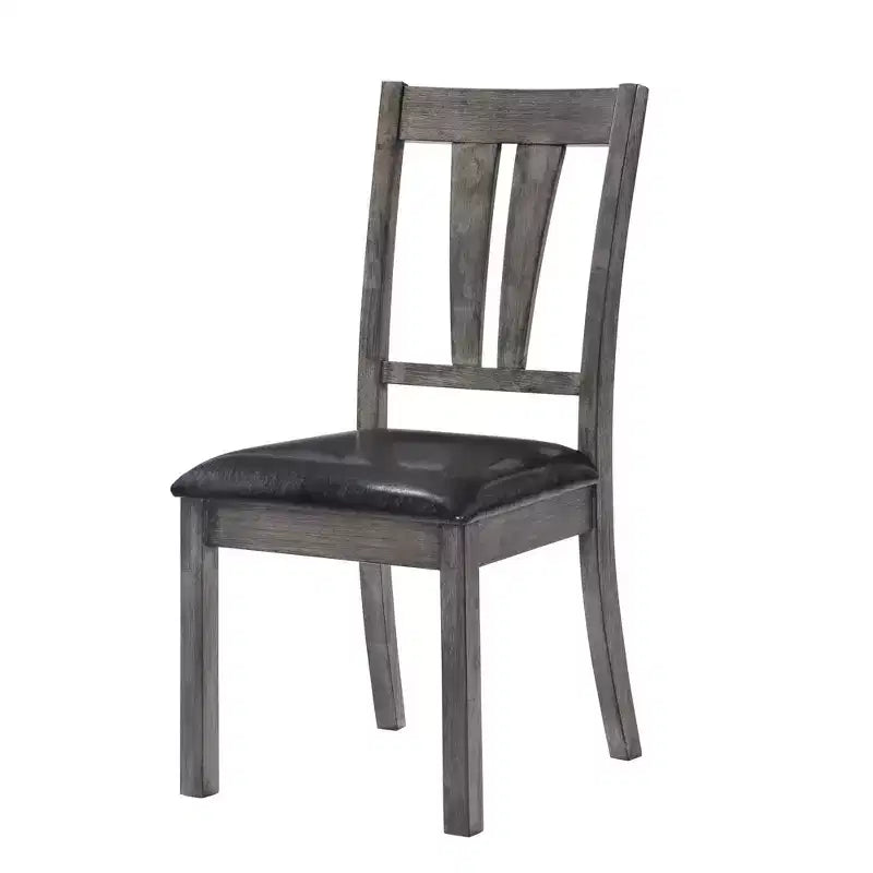 Set da pranzo quadrato in rovere grigio da 5 pezzi, 4-6 posti a sedere