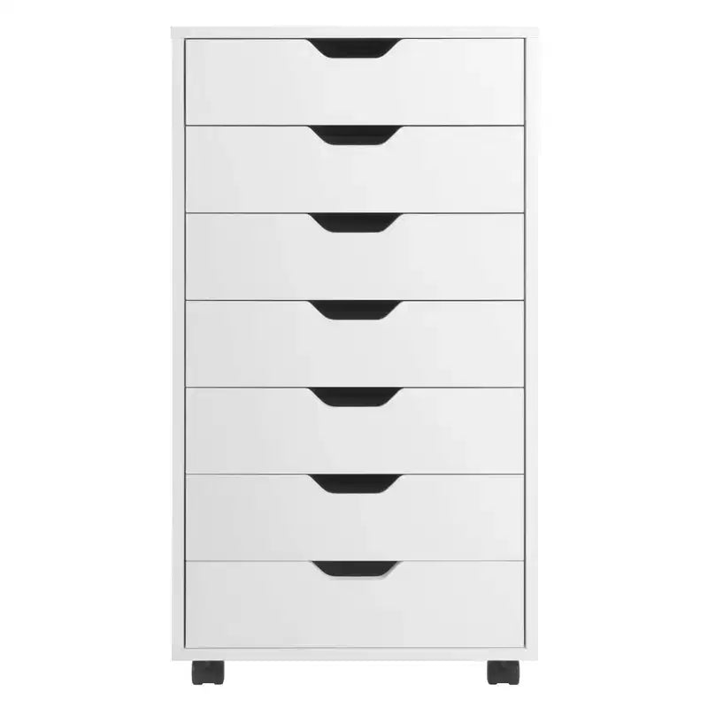 Cassettiera a 7 cassetti con rotelle, nero/bianco, unità singola