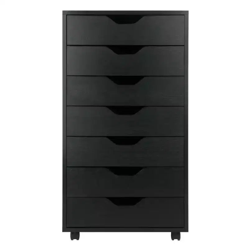 Cassettiera a 7 cassetti con rotelle, nero/bianco, unità singola