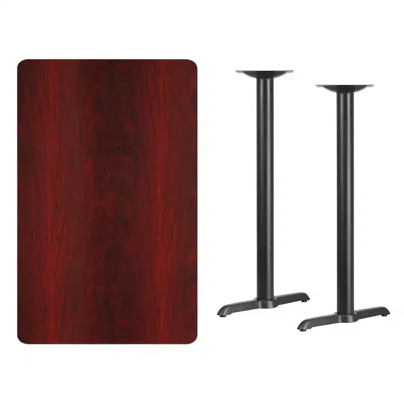 Tavolo rettangolare altezza bar 30'' x 48'', nero/mogano/naturale/noce, 4 posti a sedere