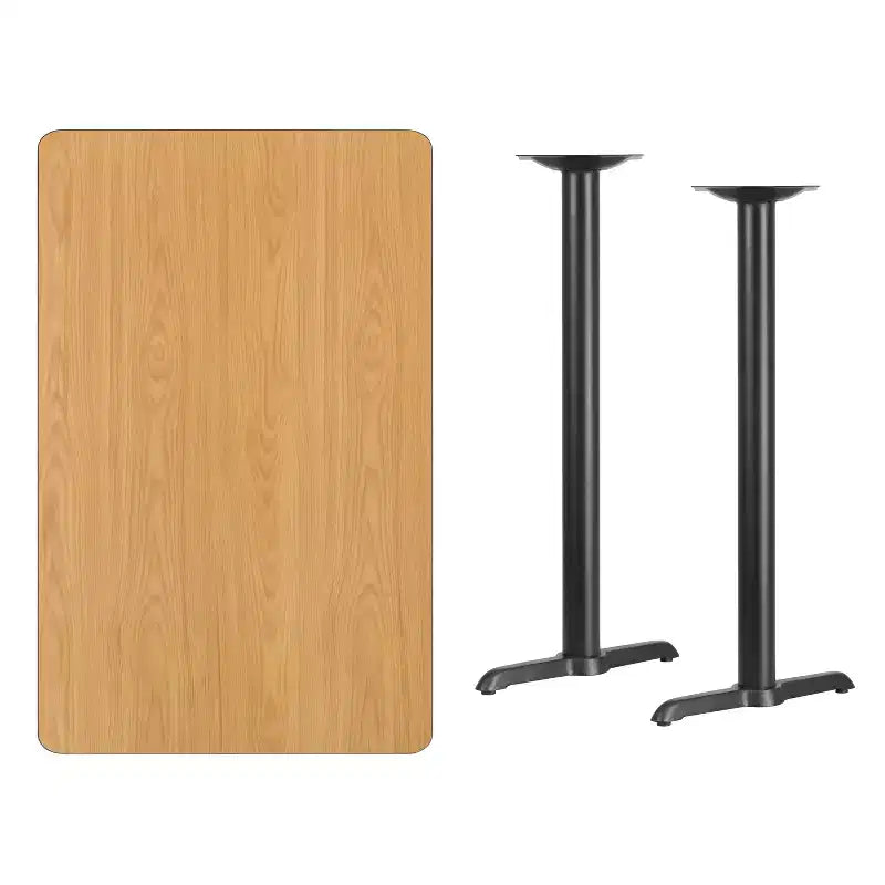 Tavolo rettangolare altezza bar 30'' x 48'', nero/mogano/naturale/noce, 4 posti a sedere