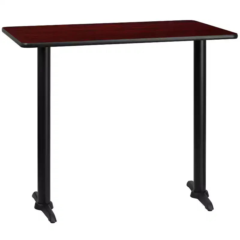 Tavolo rettangolare altezza bar 30'' x 48'', nero/mogano/naturale/noce, 4 posti a sedere