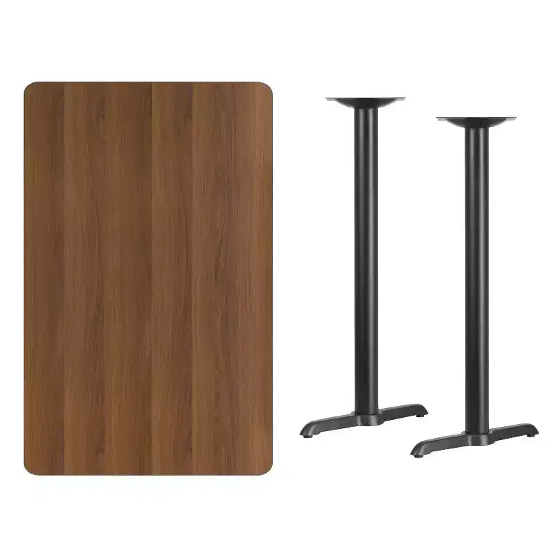 Tavolo rettangolare altezza bar 30'' x 48'', nero/mogano/naturale/noce, 4 posti a sedere