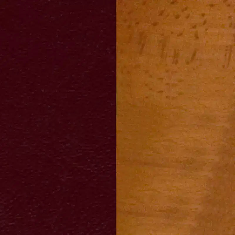 Sedia con schienale a doghe verticali, struttura in legno, seduta in vinile/legno, 1 posto