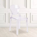 Sedia Ghost con schienale a goccia, cristallo trasparente, 1 posto a sedere