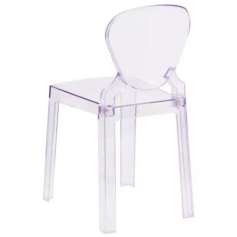 Sedia Ghost con schienale a goccia, cristallo trasparente, 1 posto a sedere