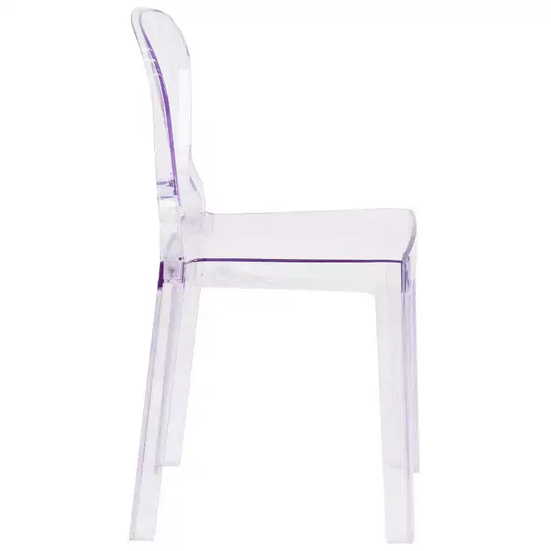 Sedia Ghost con schienale a goccia, cristallo trasparente, 1 posto a sedere