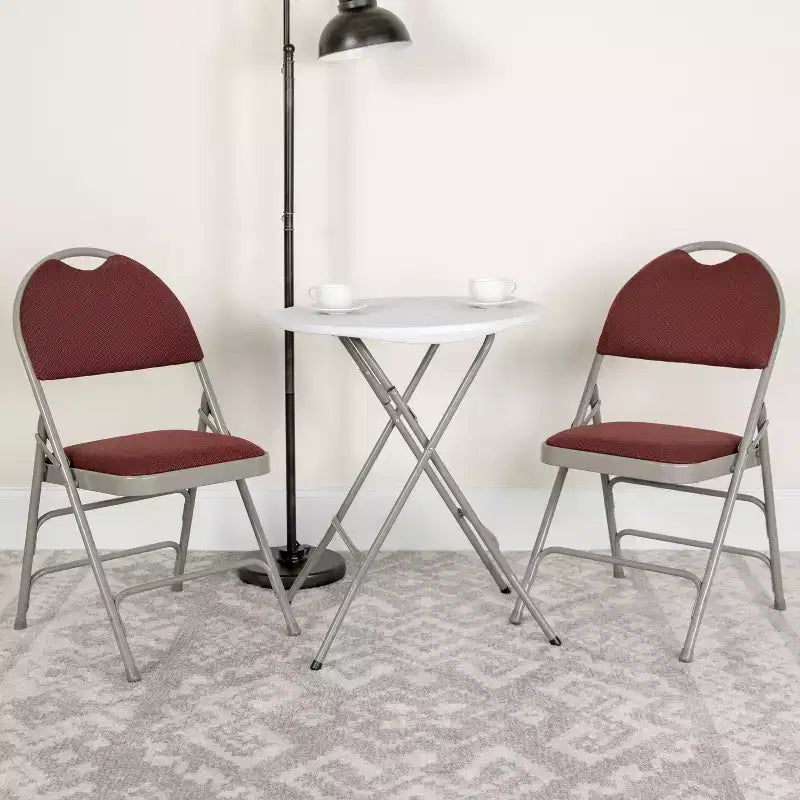 Sedia pieghevole in metallo imbottita, vari colori/telai, set da 2