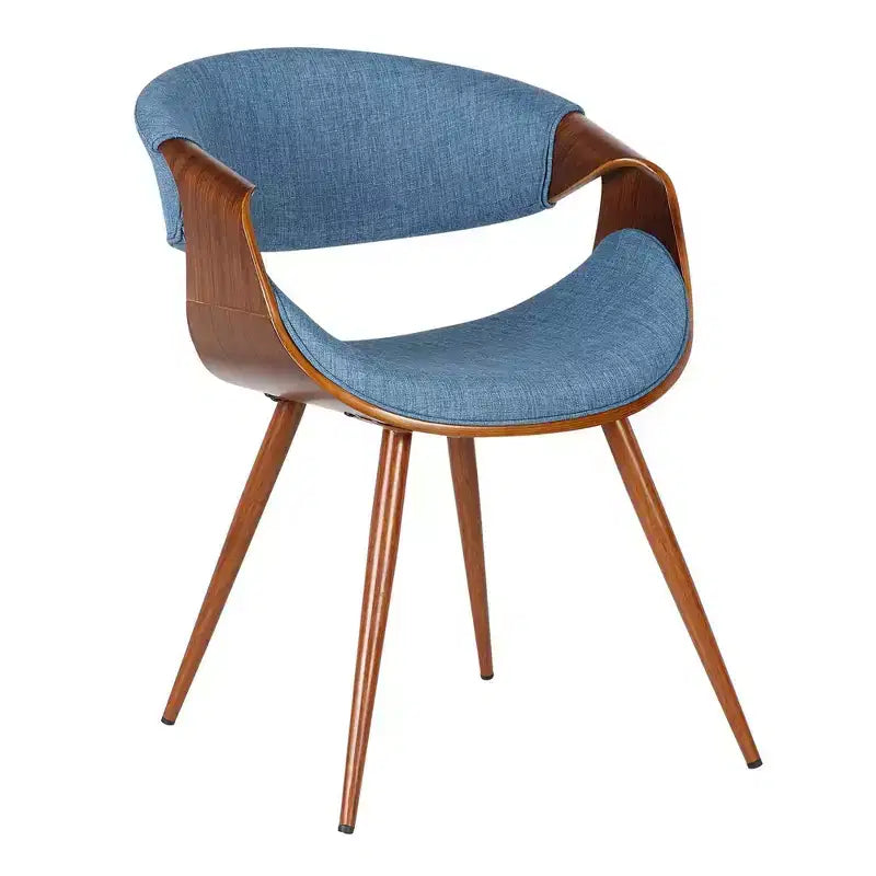 Sedia da pranzo di metà secolo, Noce/Blu e Noce/Carbone, 1 posto a sedere