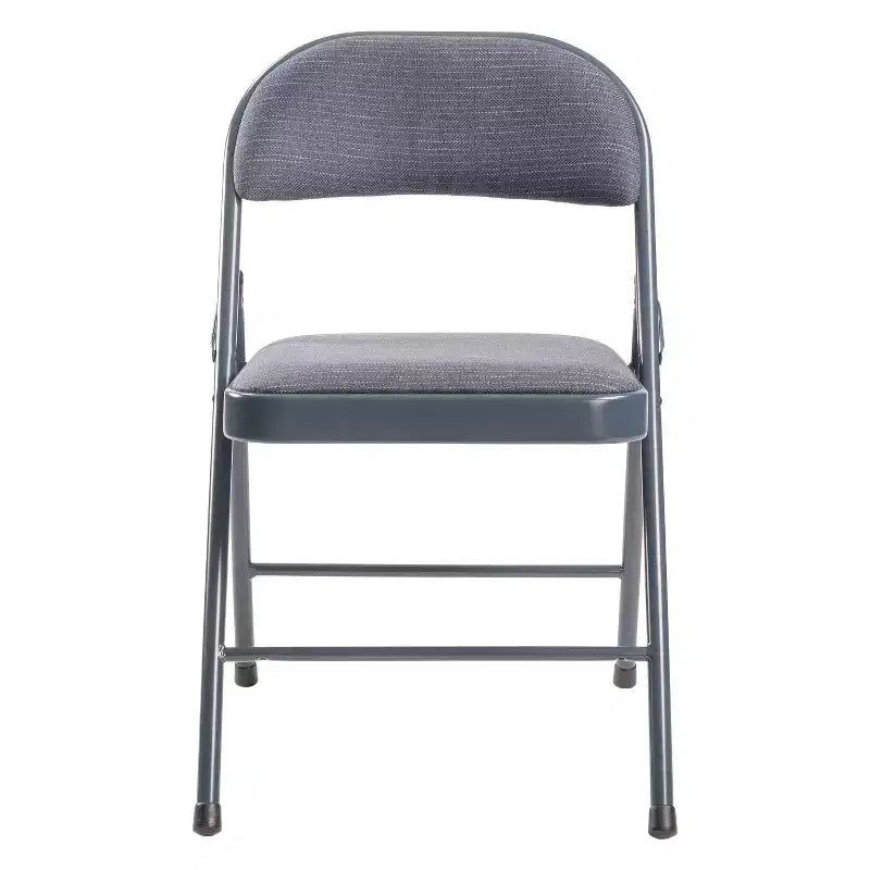 Sedia pieghevole imbottita in tessuto nero/blu/marrone, set da 4