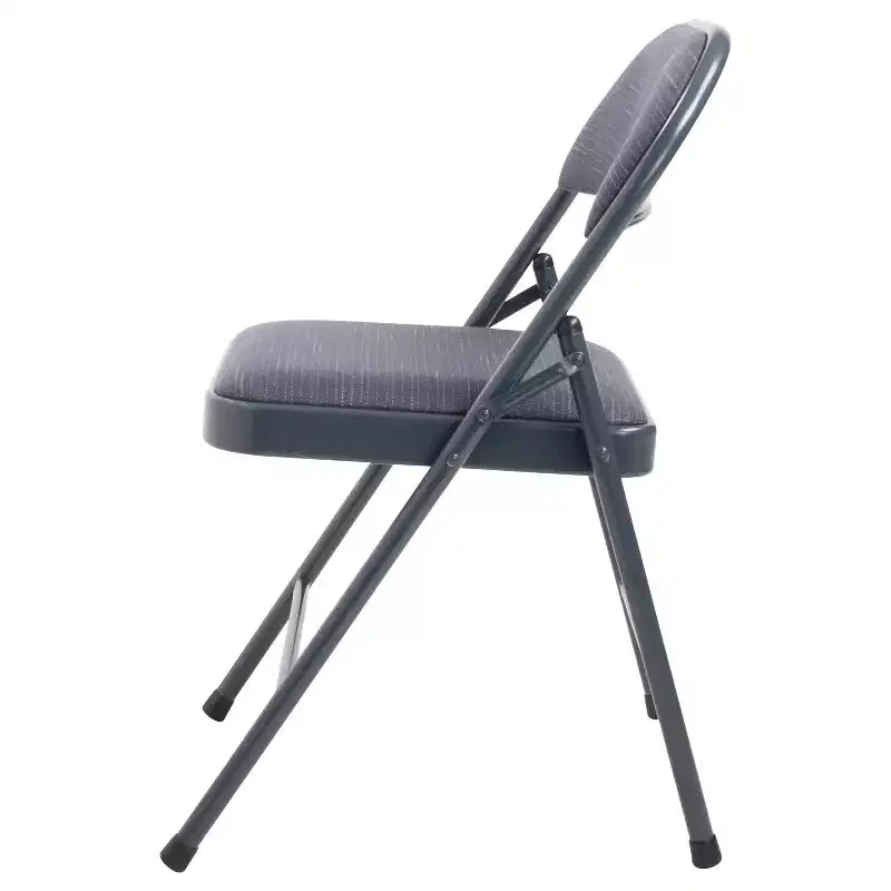 Sedia pieghevole imbottita in tessuto nero/blu/marrone, set da 4