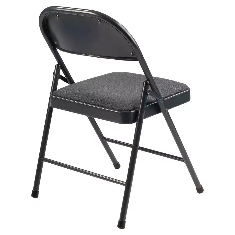Sedia pieghevole imbottita in tessuto nero/blu/marrone, set da 4