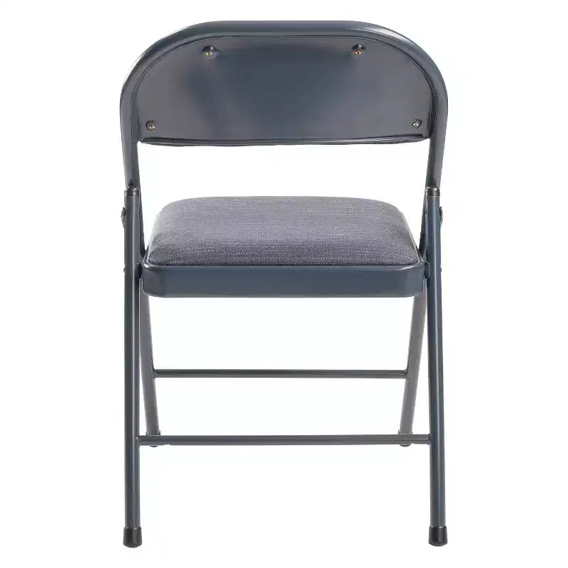 Sedia pieghevole imbottita in tessuto nero/blu/marrone, set da 4