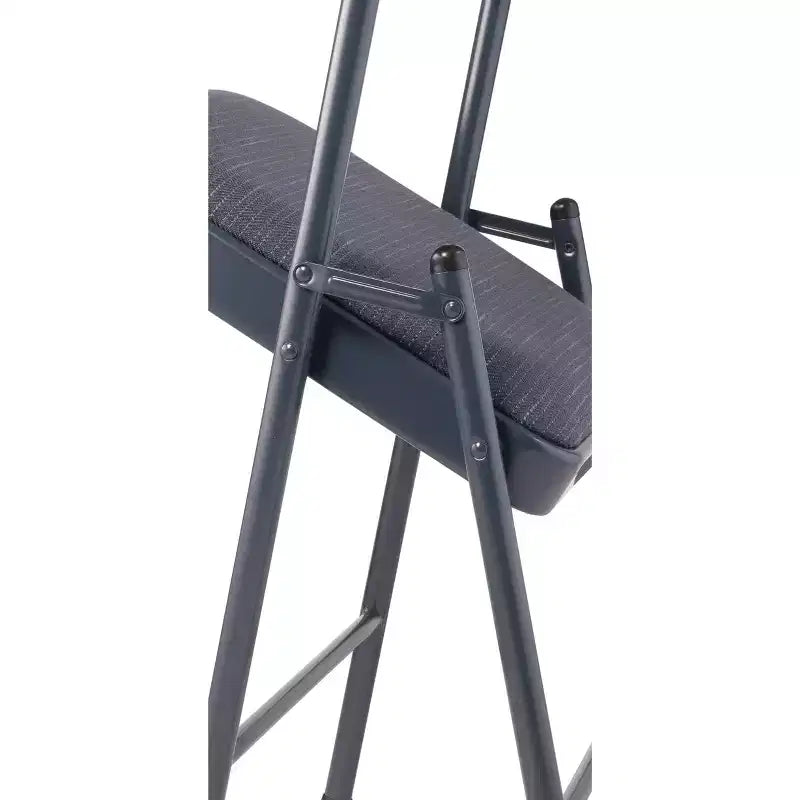 Sedia pieghevole imbottita in tessuto nero/blu/marrone, set da 4