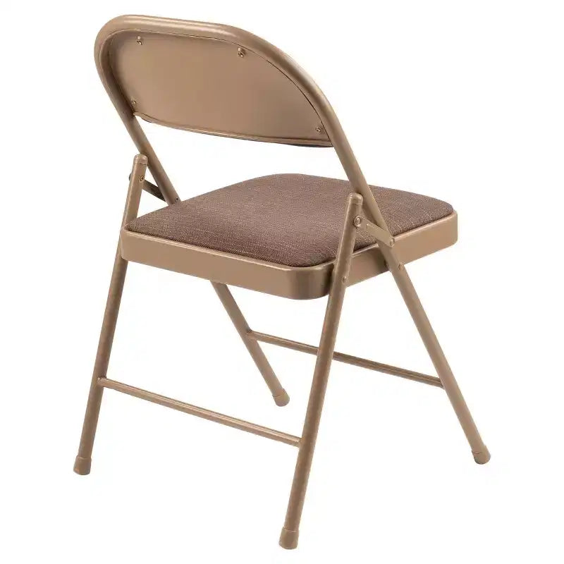 Sedia pieghevole imbottita in tessuto nero/blu/marrone, set da 4