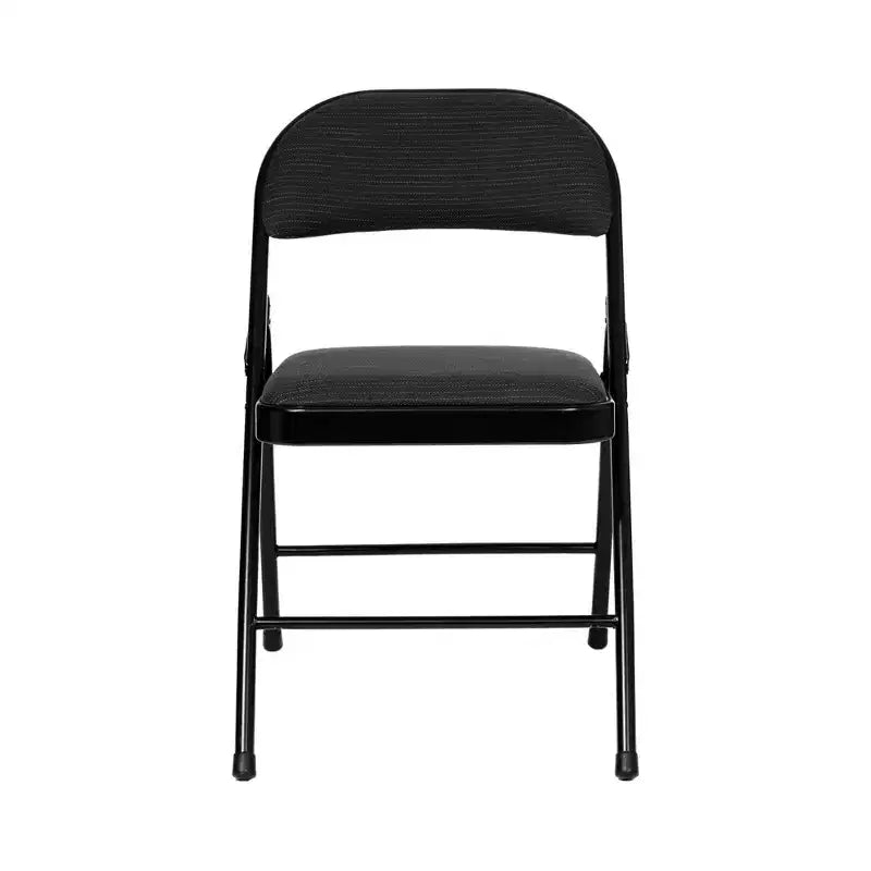 Sedia pieghevole imbottita in tessuto nero/blu/marrone, set da 4