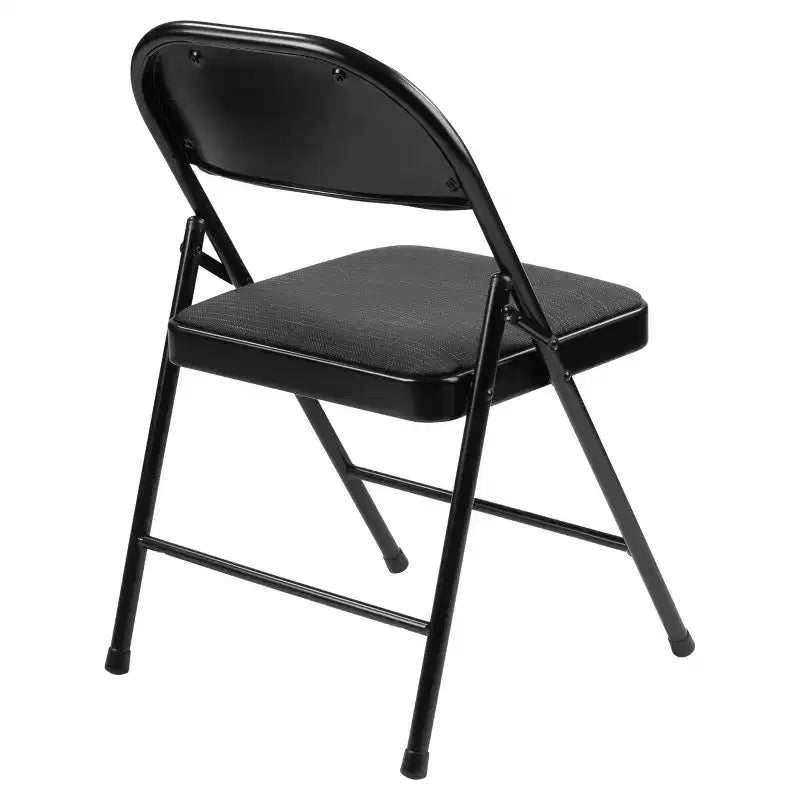 Sedia pieghevole imbottita in tessuto nero/blu/marrone, set da 4