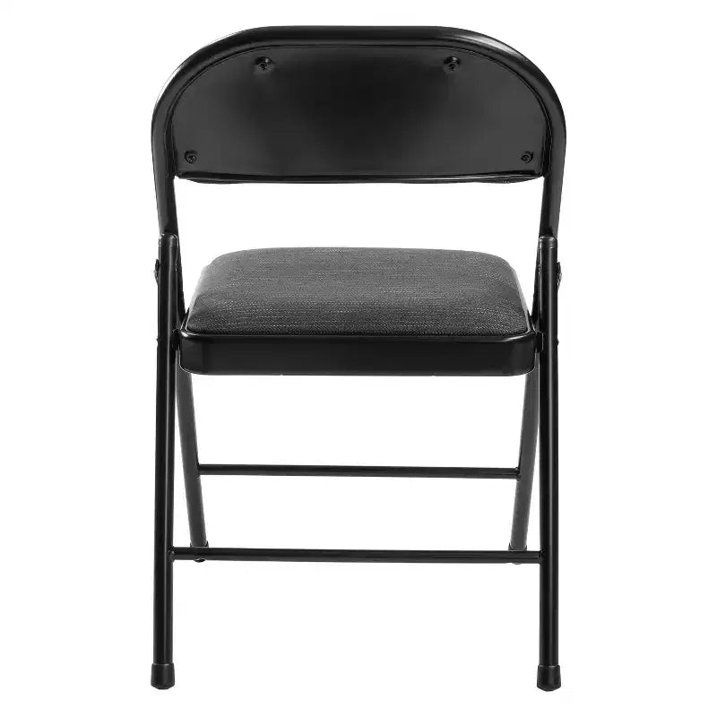 Sedia pieghevole imbottita in tessuto nero/blu/marrone, set da 4