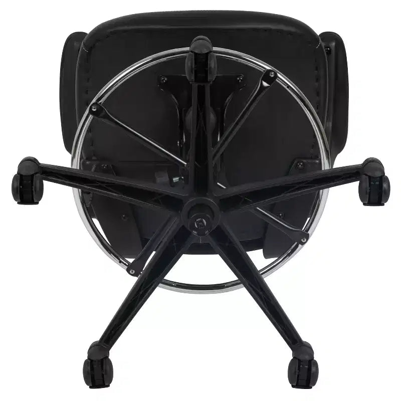 Sedia ergonomica da disegno con schienale medio in rete/Leathersoft, anello poggiapiedi e braccioli ribaltabili, Nero/Blu/Grigio/Rosso/Bianco, 1 posto