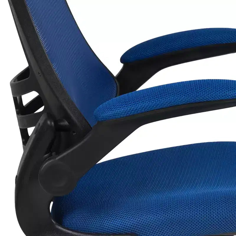 Sedia ergonomica da disegno con schienale medio in rete/Leathersoft, anello poggiapiedi e braccioli ribaltabili, Nero/Blu/Grigio/Rosso/Bianco, 1 posto