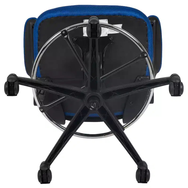 Sedia ergonomica da disegno con schienale medio in rete/Leathersoft, anello poggiapiedi e braccioli ribaltabili, Nero/Blu/Grigio/Rosso/Bianco, 1 posto