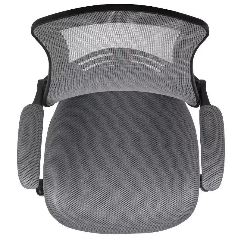 Sedia ergonomica da disegno con schienale medio in rete/Leathersoft, anello poggiapiedi e braccioli ribaltabili, Nero/Blu/Grigio/Rosso/Bianco, 1 posto