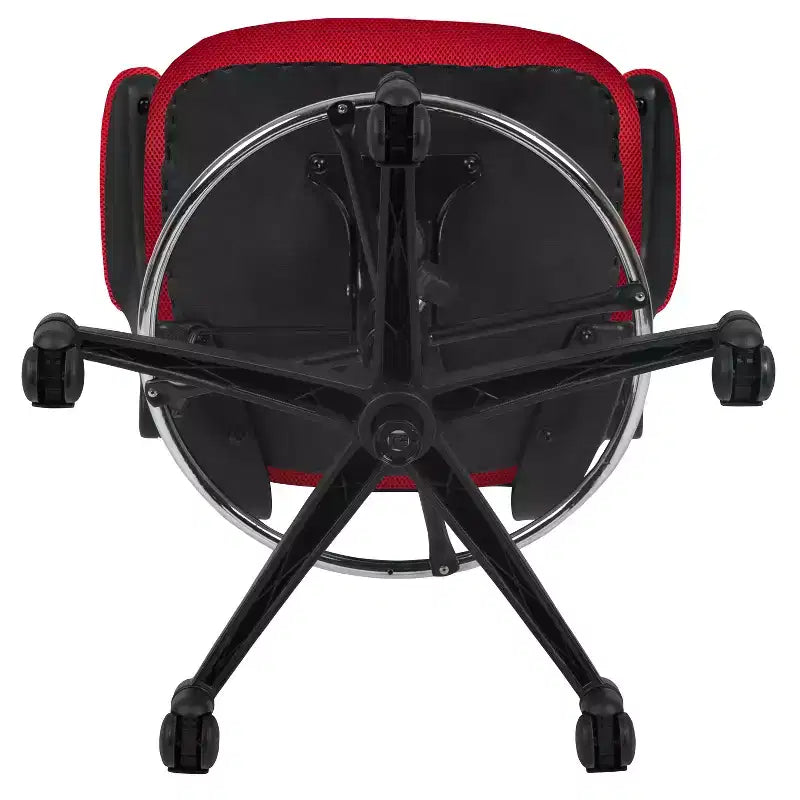 Sedia ergonomica da disegno con schienale medio in rete/Leathersoft, anello poggiapiedi e braccioli ribaltabili, Nero/Blu/Grigio/Rosso/Bianco, 1 posto