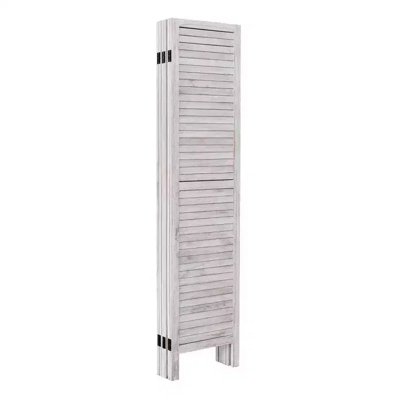 Divisorio in legno a 6 pannelli a persiana da 67'' – Marrone / Bianco